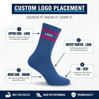 Chaussettes personnalisées avec logo, chaussettes de sport respirantes en tricot, chaussettes athlétiques avec soutien de la voûte plantaire, chaussettes de créateur pour le cyclisme et le jogging
