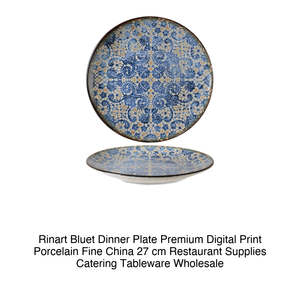 Plato Plano Bluet Ø 27 cm, Porcelana Fina Premium con Impresión Digital, Porcelana Rinart - Product Image 2