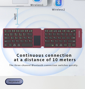 <b>Wireless</b> BT Folding Leather case <b>Keyboard</b> with Touchpad, Silent <b>Keyboard</b>, Portable Business Travel <b>Keyboard</b> for Laptop in Stock - Product Image 4