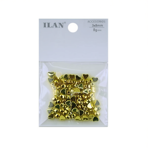 ILAN Cuori con strass 3x8mm placcati oro per artigianato e creazione di gioielli - Product Image 2