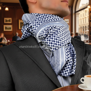 Exve Exclusive Milano Collection Blue Jacquard 100% <b>Polyester</b> Cravat <b>Tie</b> Scarf AE1407 - Product Image 3
