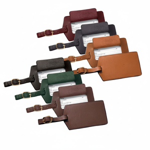 ป้ายกำกับกระเป๋าเดินทางทำจากหนังที่ใส่บัตรประจำตัวกระเป๋าเดินทางพร้อมฝาปิดแบบส่วนตัว - Product Image 1