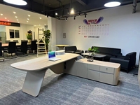Bureau de direction commercial - Design moderne, extensible, hauteur réglable, panneau en bois modulaire