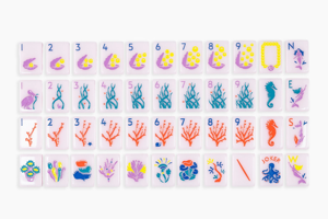 Jeu de tuiles de mahjong américain de luxe en acrylique, 160 pièces, 1 couche, jeu de société, tuiles de mahjong rose coquillage Ligne Océan - Product Image 4