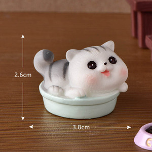 Fairy Tuin Miniatuur Kat Spelen Hars Ambachtelijke Mini Dier Thuis Standbeeld Kawaii Ornament Mos Terrarium Beeldjes Ingemaakte Decor - Product Image 5