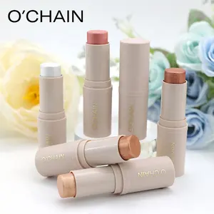 OCHAIN tahan air dan tahan lama Moq rendah Vegan pigmen tinggi dan tahan air dengan kuas Highlighter Stick