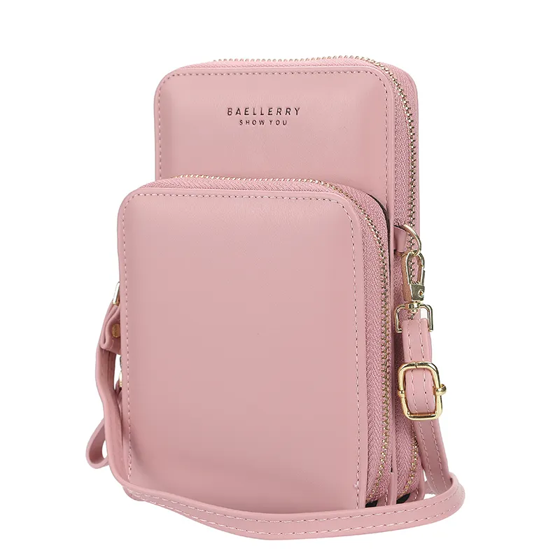 Baellerry 2020 Korea Fashion Vrouwen Telefoon Tas Met Schouderband Riem, Pure Kleur Lichaam Messenger Dame Lange Portemonnee