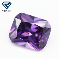Pierres précieuses synthétiques en zircon cubique, taille octogonale, améthyste/améthyste foncée, qualité 5A, 3x5-13x18mm
