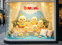 Peluche personnalisée sur mesure, jouet en peluche doux en forme de poulet de dessin animé pour présentation en magasin, ODM OEM
