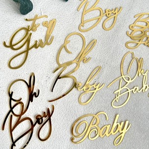 ชุดตกแต่งหน้าเค้กอะคริลิค รูปน้ำผึ้งและรสหวาน สำหรับงานเลี้ยงฉลองทารก ตกแต่งเค้กวันเกิด ตัวอักษร 3 มิติ สีทอง - Product Image 2