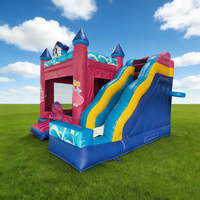 Château gonflable rose Princesse avec toboggan, en PVC écologique, capacité 500 kg, qualité commerciale, pour enfants, idéal pour anniversaire