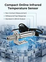 Transmetteur laser OEM/ODM personnalisable 4-20mA, pyromètre, capteur de température infrarouge sans contact avec ciblage laser, IP65