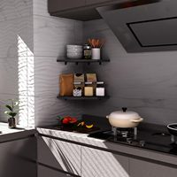 Étagères d'angle en bois durables au design moderne pour économiser de l'espace mural dans la cuisine, la salle de bain, le salon ou le bureau