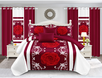 Style américain personnalisé 22pcs fleur plante couleur vive tournesol couette rideau ensemble de literie imprimé 3d