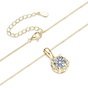 Premium D-Renk Mozanit Yuvarlak 4-Prong Kablo Zincir Kolye Kolye S925 Gümüş 2g Lüks Günlük Ofis Olmazsa Olmaz Takı - Product Image 6