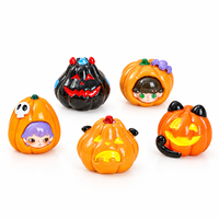 Lot de 10 mini figurines en résine d'Halloween, adorables et amusantes, accessoires artisanaux en forme de citrouille, ornements miniatures pour la maison