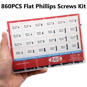 ชุดสกรูคอมพิวเตอร์ขนาดเล็ก 860 ชิ้น/1 ชุด สีดำ สกรูขนาดจิ๋วสำหรับแว่นตา M1.2 M1.4 M1.7 M2 M2.5 M3 สำหรับพีซีและแล็ปท็อป SSD ฮาร์ดไดรฟ์ - Product Image 4