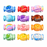 Porte-clés Squishy en PU en forme de bonbon (carré/cercle) à montée lente, jouet sensoriel anti-stress, vente en gros, fournisseur d'usine OEM ODM