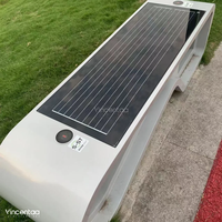 Vincentaa Banc intelligent avec panneaux solaires Chaises d'arrêt de bus extérieur Banc de patio