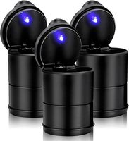 Cendrier de voiture LED portable avec porte-gobelet, couvercle anti-odeur, doublure en acier inoxydable pour véhicule, camion, SUV, logo personnalisé