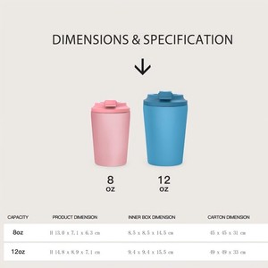 أكواب قهوة معزولة مخصصة سعة 8/12 أونصة للشرب المباشر، مصنوعة من الفولاذ المقاوم للصدأ 304، بيع بالجملة من المصنع، أكواب قهوة للاستخدام الخارجي بغطاء قابل للطي - Product Image 2