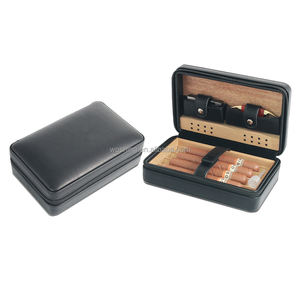 Étui de voyage en cuir pour cigares en gros direct d'usine pochette portable étanche à <span class=keywords><strong>3</strong></span> doigts pour hommes - Product Image 1