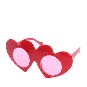 Occhiali da sole a cuore di colore rosso per ragazze forniture per feste in plastica occhiali da sole divertenti - Product Image 2