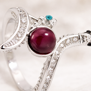 Anello con Rubino a Forma di Fiore e Serpente per Donne, Gioiello Creativo e Alla Moda - Product Image 5