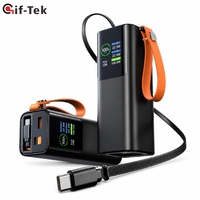 20000mAh 100W GaN Power Station dengan Kabel Retractable Pengisian Cepat Tahan Air Paduan Aluminium