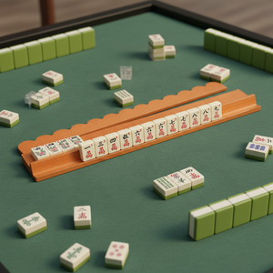 <span class=keywords><strong>Table</strong></span> de Mahjong Moderne en Bois et Support de Rangement avec Poussoir, Porte-Pièces de Mahjong Américain, Ensembles de Mahjong Festonnés Magnétiques 18" 20 Pouces - Product Image 3