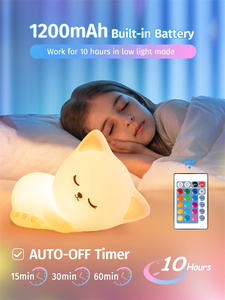 Veilleuse LED en silicone souple pour chambre d'enfant, mini lampe pour bébé, lampe de sommeil pour bébé, décoration de lampe mignonne - Product Image 2