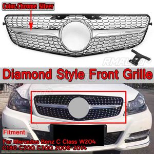 กระจังหน้าทรงเพชรสำหรับตกแต่งรถยนต์เมอร์เซเดสเบนซ์ ซีคลาส W204 C180 C200 C300 ปี 2008-2014 - Product Image 1