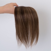 Meilleures ventes : Toppers mono 3x4 en cheveux humains vierges 100% lisses, 8 pouces, 3 3 8 #   Nœuds naturels colorés, durables et abordables