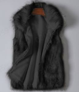 Nouveau européen et américain automne et hiver gilet en fausse fourrure <span class=keywords><strong>mi</strong></span>-long col montant fourrure artificielle cheval Clip veste - Product Image 3