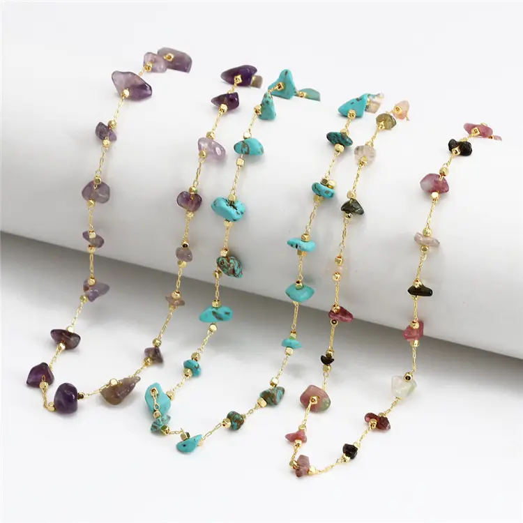 SP Non Tarnish Healing Stones Necklaces Fashion Jewelry 2022 Crystal Bead Necklace Natural Stone