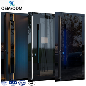 Oem/ODM Kim Loại Hiện Đại Thép Không Gỉ Cổng Vào Phía Trước Sắt Trang Trí Nội Thất Thép Ngoài Trời An Ninh Bên Ngoài Cửa Cho Nhà - Product Image 1