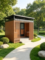 Skyacross Container Factory Toilettes Extérieures Portables Personnalisées Préfabriquées Mobiles WC Publics pour Parcs en Panneaux Sandwich d'Acier
