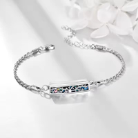 Bracelet urne en argent sterling S925 avec motif Arbre de Vie et coquille d'ormeau, bijou commémoratif avec entonnoir et outil de remplissage – Vente en gros