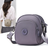 Sac à bandoulière pour femme, imperméable, léger, en nylon haute densité, multi-compartiments, fermeture éclair à trois couches, durable, décontracté