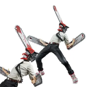 Hot Anime figura motosega uomo Denji bel casco sega combattimento posa bambola ornamento modello mobile giocattolo collezione regalo 19CM