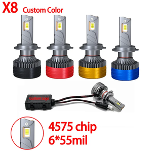 Tùy chỉnh <span class=keywords><strong>Halogen</strong></span> màu X8 công suất cao Xe LED ánh sáng H4 200 wát LED Đèn pha 40000lm 3 ống đồng H1 H4 H11 LED bóng đèn Đèn CANBUS - Product Image 4