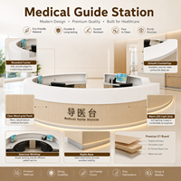 Comptoir de réception rond moderne personnalisé pour clinique médicale, poste d'infirmières d'hôpital avec éclairage LED
