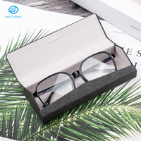 Étuis à lunettes pliables de luxe portables avec logo personnalisé, étuis rigides en PU pour lunettes de soleil, étuis à lunettes pliables triangulaires