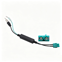 Câble adaptateur d'antenne radio double FAKRA, amplificateur de signal FM AM, faisceau pour autoradio Volkswagen Audi Skoda OEM