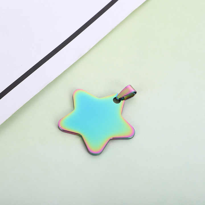 Stainless Steel Anti-lost Collars Name ID Tags Gifts for Dog Star Pet Collar Tags for Dog Owner Engraved Pet Tag