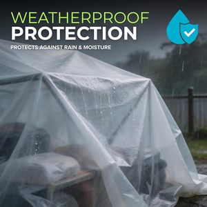<b>Plastic</b> Sheeting 10 Ft X 25 Ft 3 Mil Clear 2 Pack Uv Resistant For Indoors And Outdoors - Product Image 5