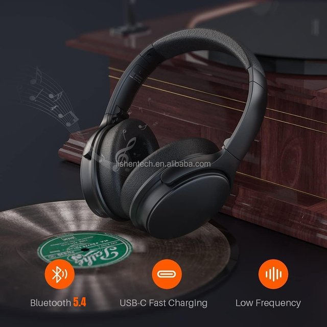 Hot Selling ANC and ENC Wireless Over-Ear Headphones Anc with Soft Cushion Anc Max BT5.4 Metal Headset for PC Travel Use