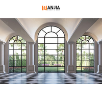 Ventanas Fijas de Diseño Arqueado Francés, Ventanas Panorámicas Personalizadas para Interiores, Ventanas de Aluminio con Formas Específicas