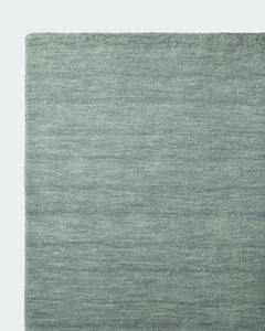 Tapis en laine tufté main bleu sauge personnalisé, peluche douce, poils coupés 15 mm, tapis moderne fait main, tapis de sol durable, couleur unie - Product Image 1