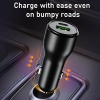 Chargeur de voiture rapide 48W PD 30W QC 3.0, adaptateur USB C double port, contrôle intelligent de la température, boîtier ignifuge en PC pour smartphone et ordinateur portable